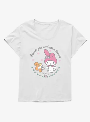 My Melody Friends Give Each Other Flowers Womens T-Shirt Plus