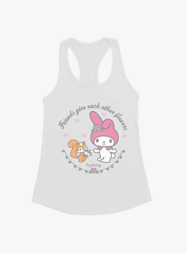 My Melody Friends Give Each Other Flowers Womens Tank Top