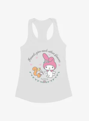 My Melody Friends Give Each Other Flowers Womens Tank Top