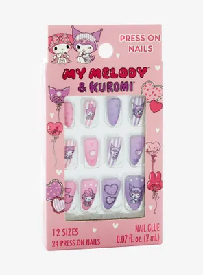 Sanrio My Melody & Kuromi Hearts Press On Nails Set