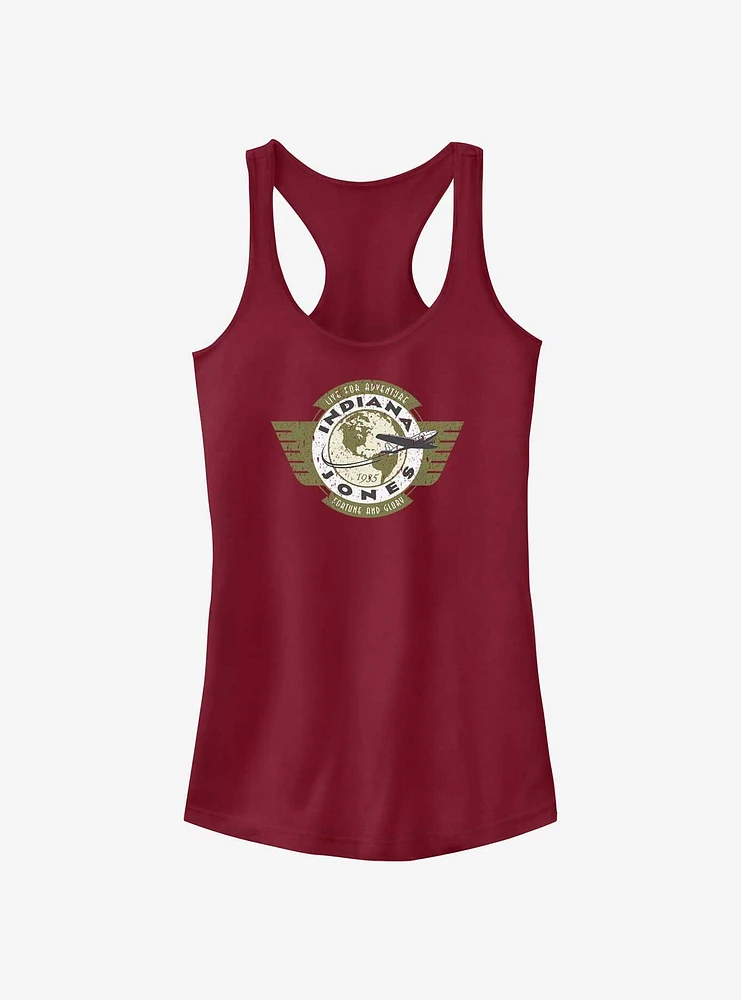 Indiana Jones Live For Adventure Vintage Aviation Badge Girls Tank