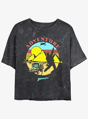 Indiana Jones The Desert Chase Adventure Mineral Wash Girls Crop T-Shirt Hot Topic Web Exclusive