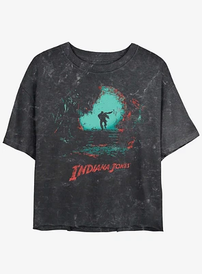 Indiana Jones Treasure Chase Mineral Wash Girls Crop T-Shirt Hot Topic Web Exclusive