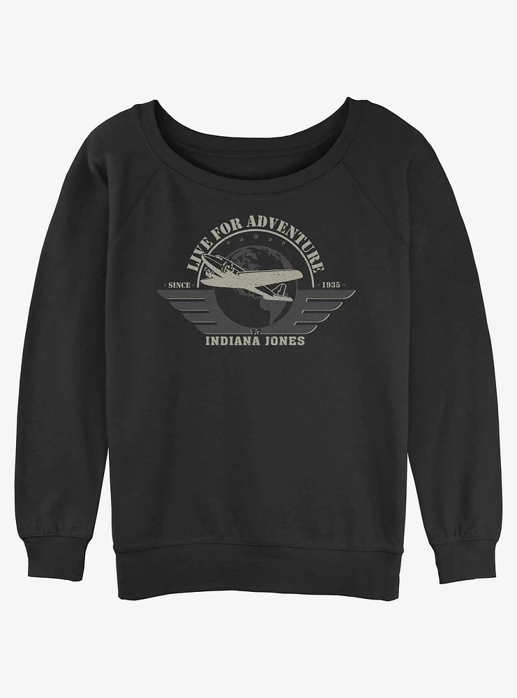Indiana Jones Aviation Badge Girls Slouchy Sweatshirt