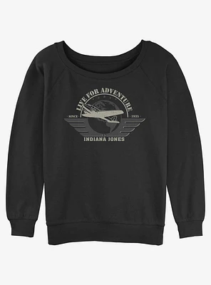 Indiana Jones Aviation Badge Girls Slouchy Sweatshirt