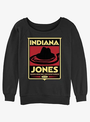 Indiana Jones Hat & Whip Poster Girls Slouchy Sweatshirt