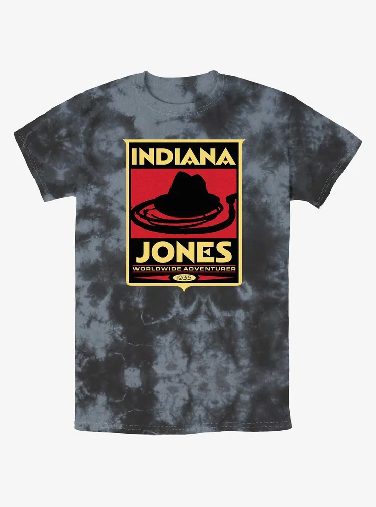 Indiana Jones Hat & Whip Poster Tie-Dye T-Shirt