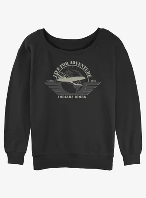 Indiana Jones Aviation Badge Womens Slouchy Sweatshirt