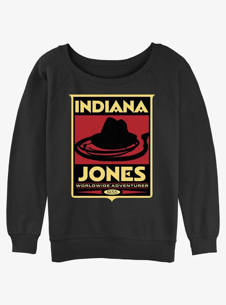 Indiana Jones Hat & Whip Poster Womens Slouchy Sweatshirt