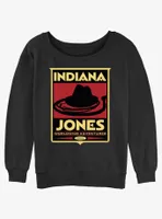 Indiana Jones Hat & Whip Poster Womens Slouchy Sweatshirt