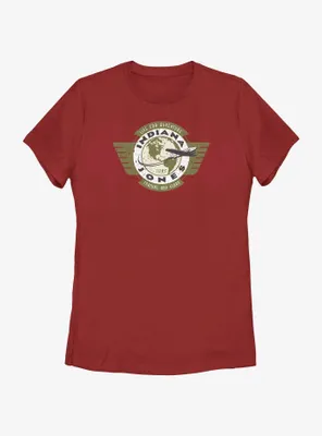 Indiana Jones Live For Adventure Vintage Aviation Badge Womens T-Shirt