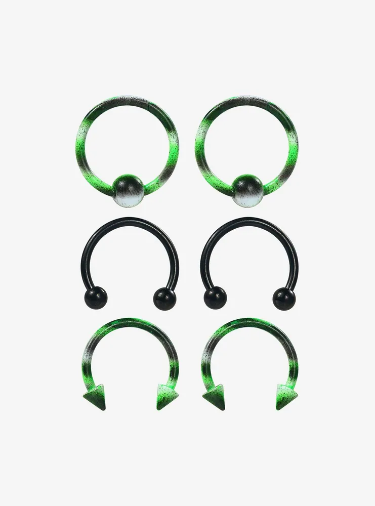 Steel & Circular Barbell Captive Hoop 6 Pack