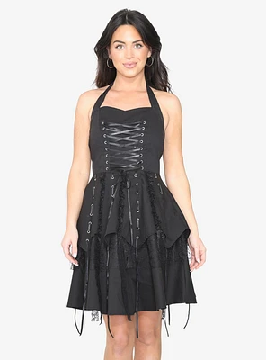 Black Pretty Pirate Lace-Up Dress