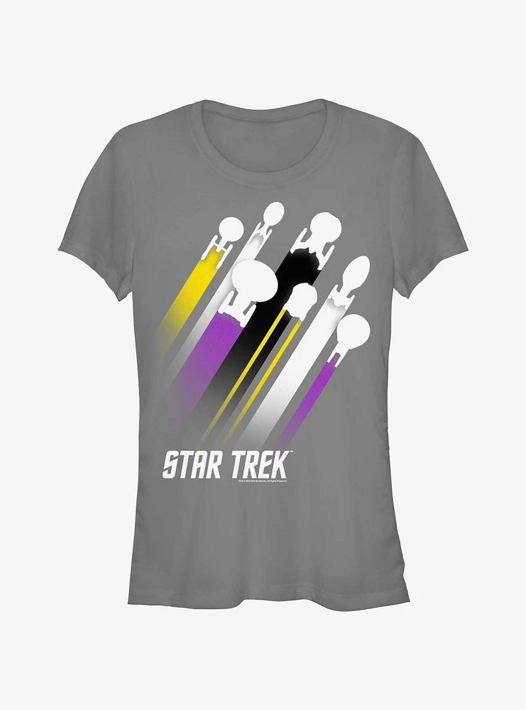 Star Trek Nonbinary Flag Streaks Pride T-Shirt