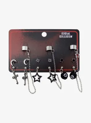 Social Collision® Grunge Icon Cuff Earring Set