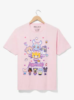 Sanrio Aggretsuko Characters Group Portrait Women's T-Shirt - BoxLunch Exclusive