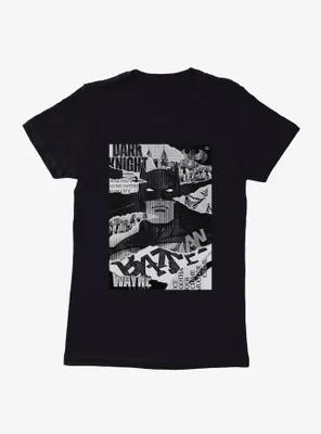 DC Comics Batman WB 100 Dark Knight Scrap Collage Womens T-Shirt