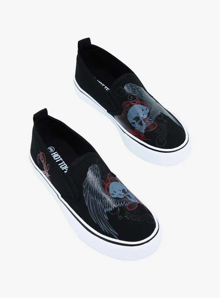 Winged Skull Slip-On Sneakers