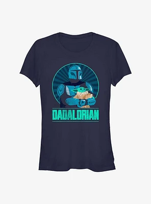 Star Wars The Mandalorian Dadalorian Father and Son Portrait Girls T-Shirt