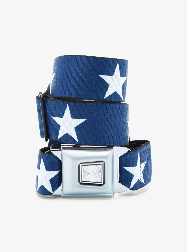 Navy Blue & White Star Seatbelt Belt