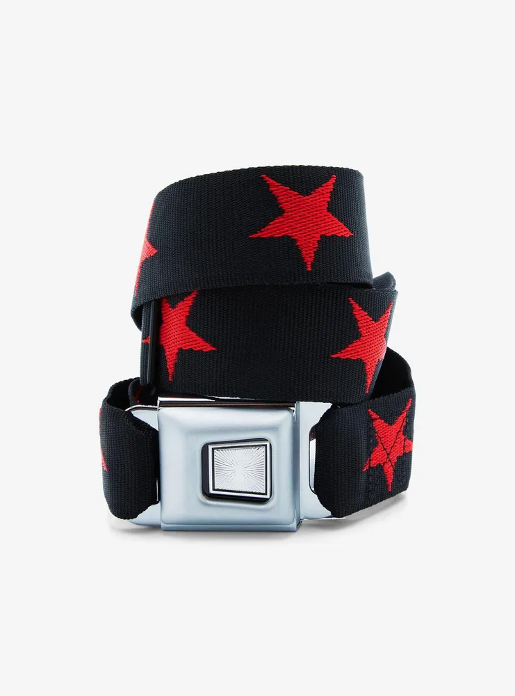 Hot Topic Black & Red Star Seatbelt Belt