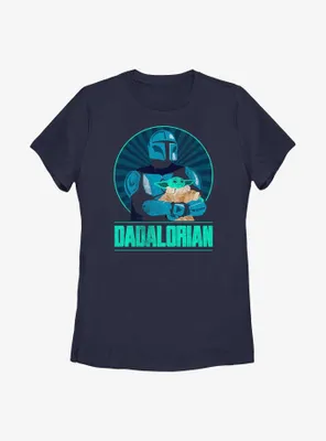 Star Wars The Mandalorian Dadalorian Father and Son Portrait Womens T-Shirt