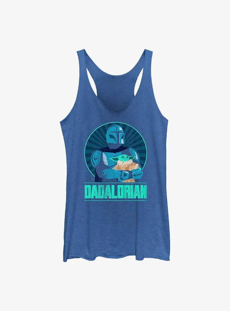 Star Wars The Mandalorian Dadalorian Father and Son Portrait Womens Tank Top