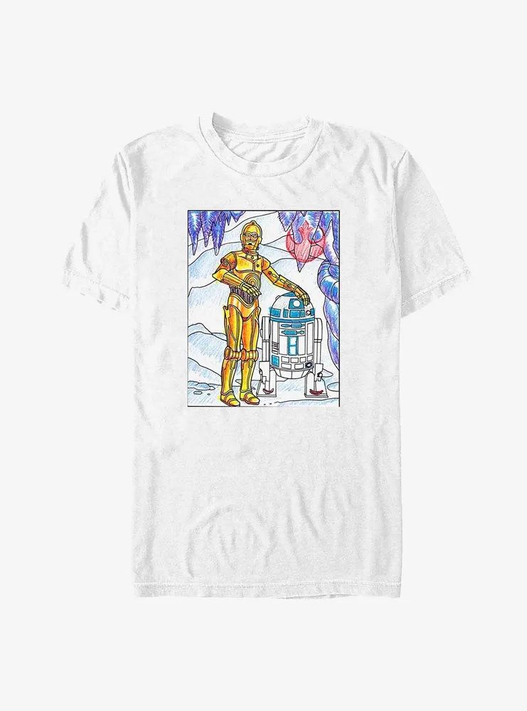 Star Wars C-3PO and R2-D2 Coloring Page T-Shirt