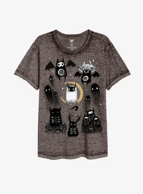 Cryptic Monster Collage Boyfriend Fit Girls T-Shirt Plus By Guild Of Calamity