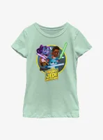 Star Wars: Young Jedi Adventures Initiates Lys Solay Kai Brightstar and Nubs Youth Girls T-Shirt