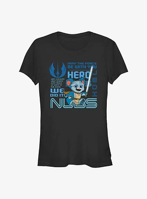 Star Wars: Young Jedi Adventures Nubs Phrases Badge Girls T-Shirt