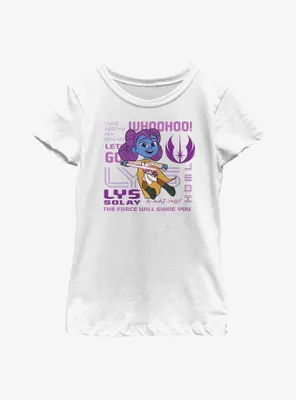 Star Wars: Young Jedi Adventures Lyz Solay Phrases Youth Girls T-Shirt