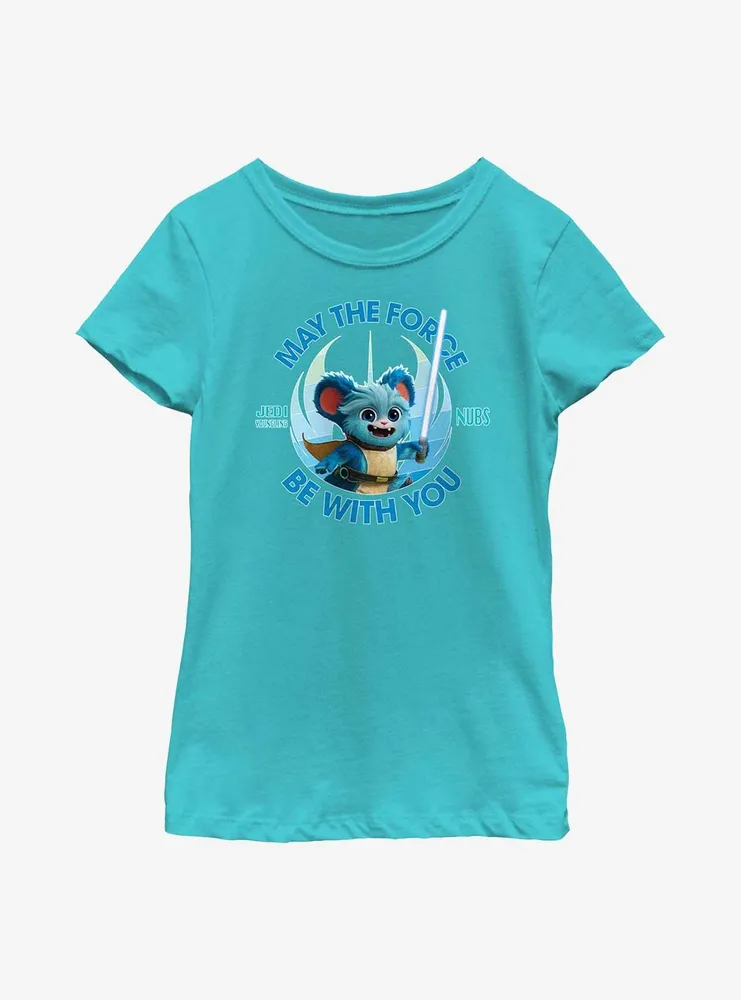 Star Wars: Young Jedi Adventures Nubs May The Force Be With You Youth Girls T-Shirt