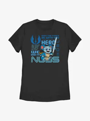 Star Wars: Young Jedi Adventures Nubs Phrases Badge Womens T-Shirt