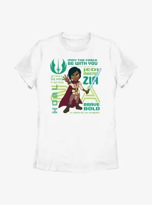 Star Wars: Young Jedi Adventures Zia Phrases Badge Womens T-Shirt