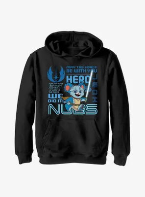 Star Wars: Young Jedi Adventures Nubs Phrases Badge Youth Hoodie