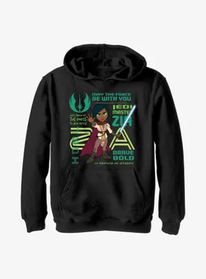 Star Wars: Young Jedi Adventures Zia Phrases Badge Youth Hoodie