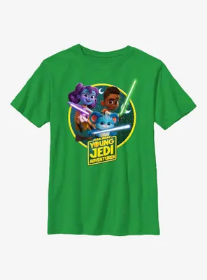 Star Wars: Young Jedi Adventures Initiates Lys Solay Kai Brightstar and Nubs Youth T-Shirt