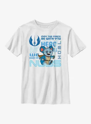 Star Wars: Young Jedi Adventures Nubs Phrases Badge Youth T-Shirt