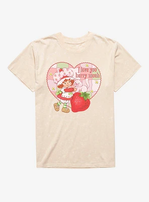 Strawberry Shortcake & Custard I Love You Berry Much Mineral Wash T-Shirt
