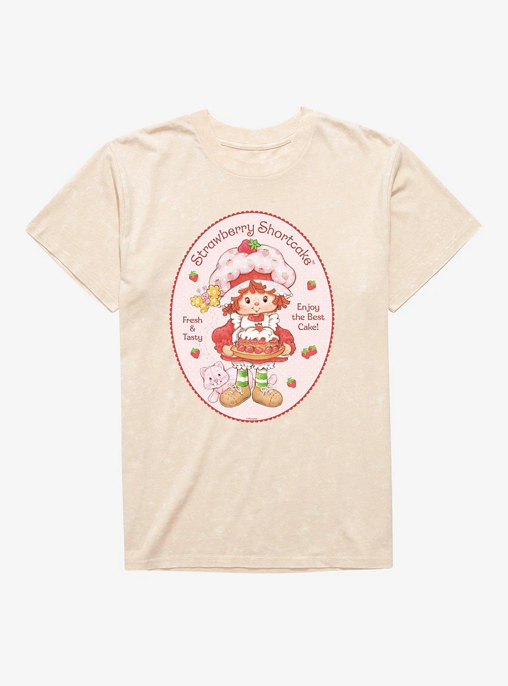 Strawberry Shortcake & Custard Fresh Tasty Mineral Wash T-Shirt