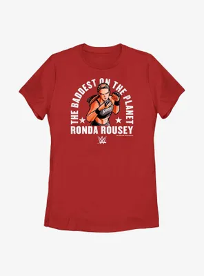 WWE The Baddest On Planet Ronda Rousey Womens T-Shirt