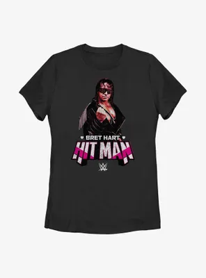 WWE Bret Hart Hitman Portrait Womens T-Shirt