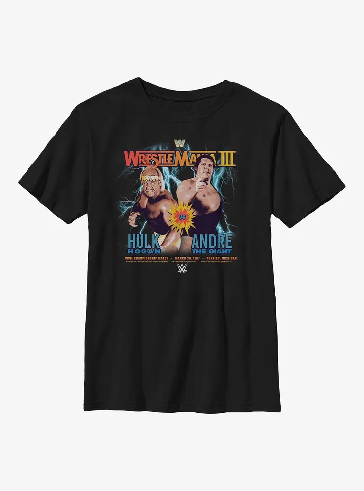 WWE WrestleMania III Hulk Hogan vs Andre The Giant Poster Youth T-Shirt