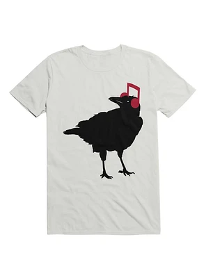 Bird Crow Musical Note Headphones T-Shirt