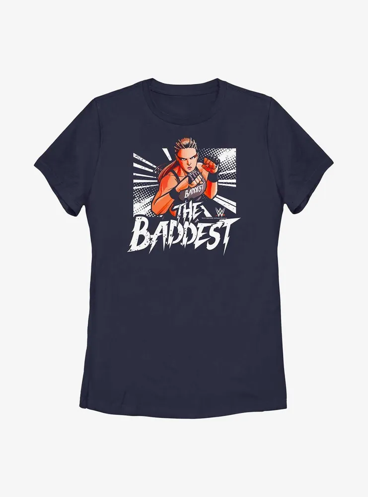 WWE Ronda Rousey The Baddest Comic Book Style Womens T-Shirt