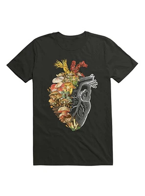 Mushroom Heart Vintage Nature T-Shirt