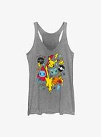 Pokemon Rockstars Collage Girls Raw Edge Tank