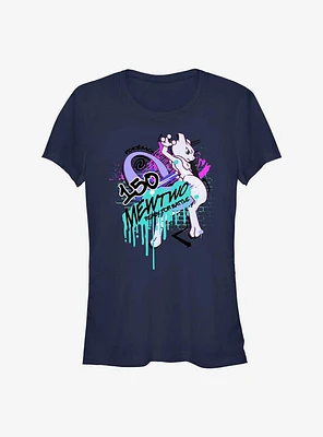 Pokemon Mewtwo Ready For Battle Graffiti Girls T-Shirt