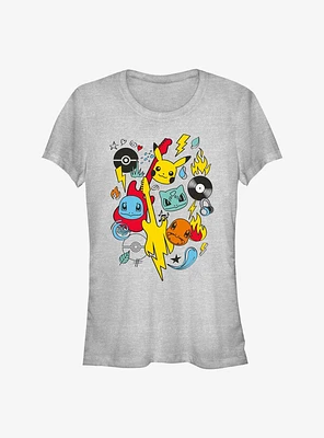 Pokemon Rockstars Collage Girls T-Shirt